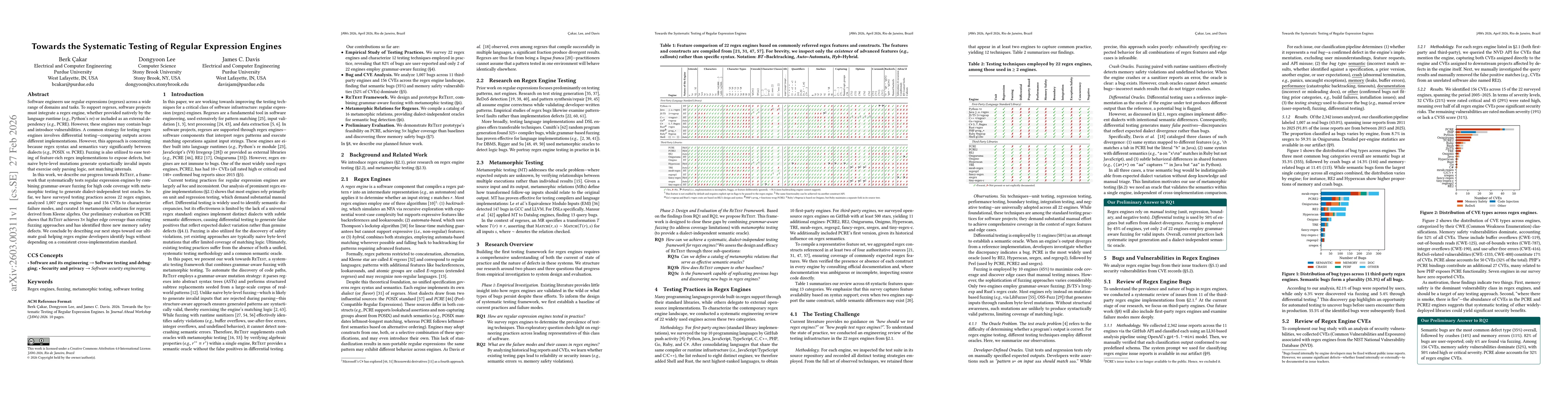 Thumbnail for Towards the Systematic Testing of Regular Expression Engines