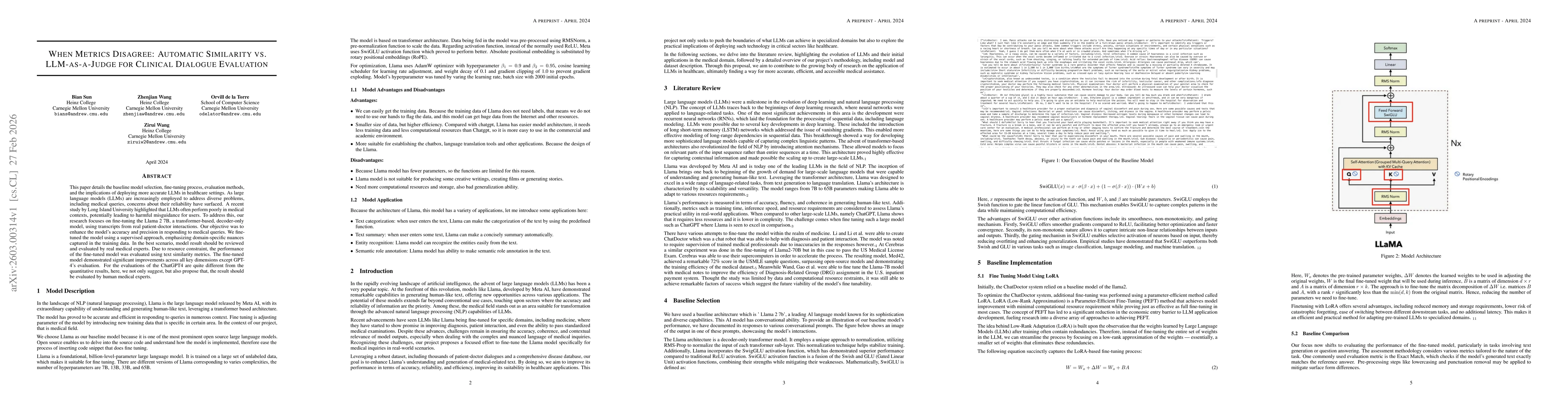 Thumbnail for When Metrics Disagree: Automatic Similarity vs. LLM-as-a-Judge for Clinical Dialogue Evaluation