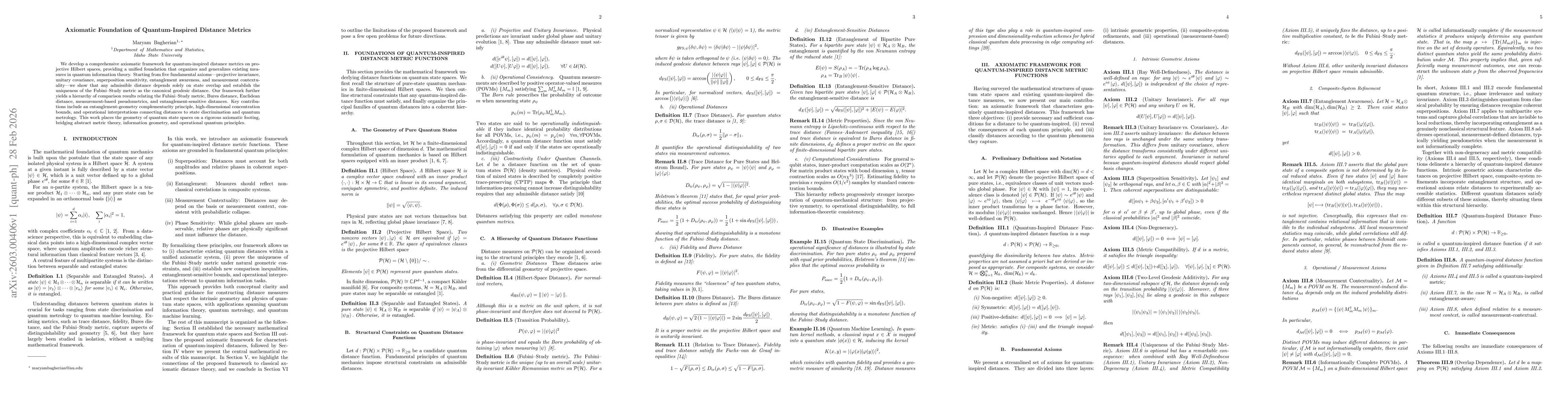 Thumbnail for Axiomatic Foundation of Quantum-Inspired Distance Metrics