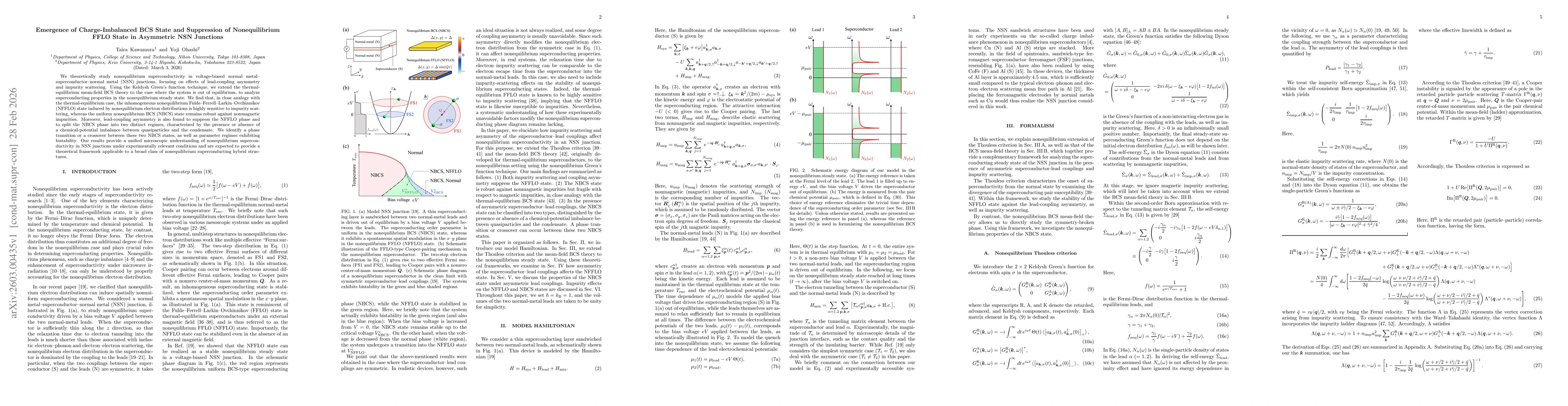 Thumbnail for Emergence of Charge-Imbalanced BCS State and Suppression of Nonequilibrium FFLO State in Asymmetric NSN Junctions