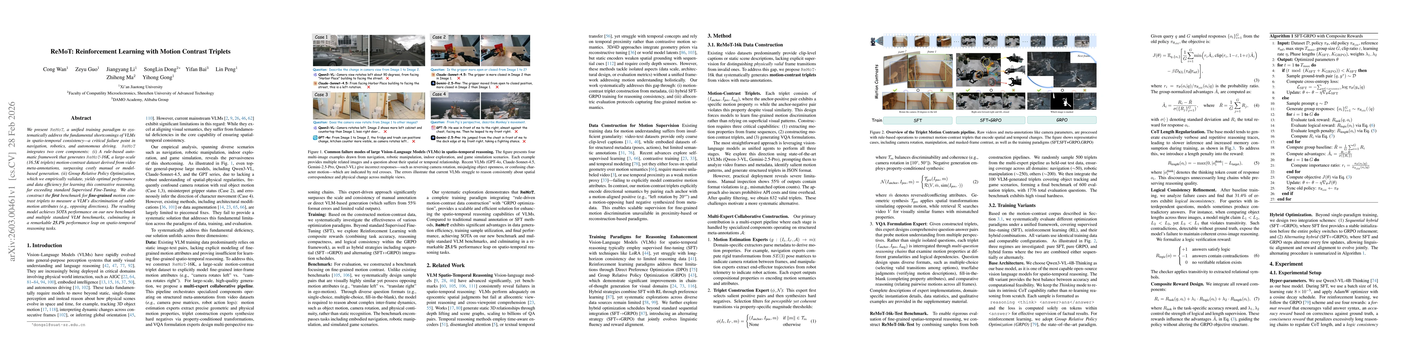 Thumbnail for ReMoT: Reinforcement Learning with Motion Contrast Triplets
