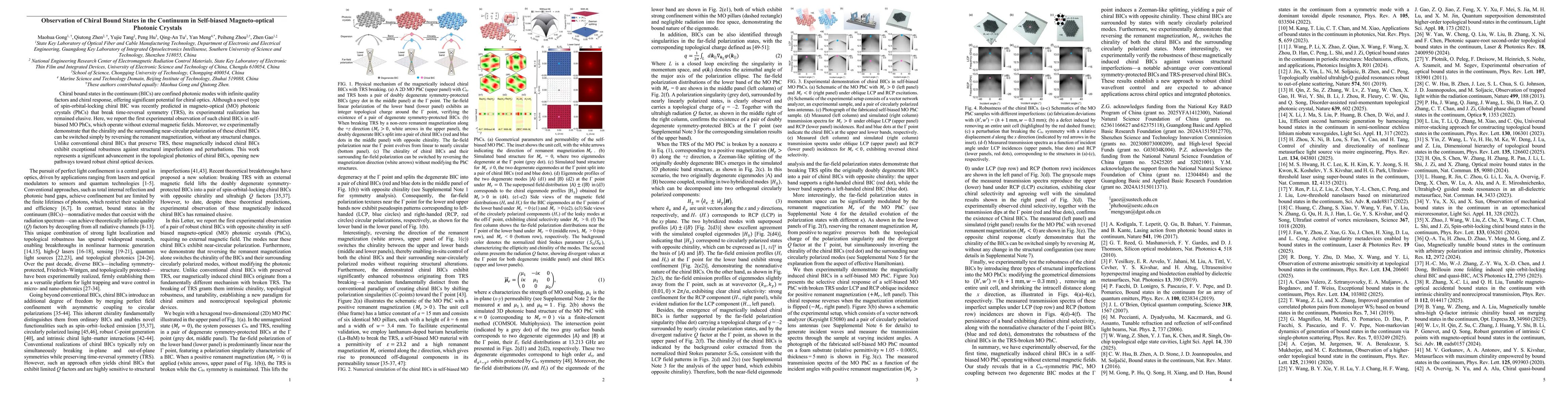 Thumbnail for Observation of Chiral Bound States in the Continuum in Self-biased Magneto-optical Photonic Crystals