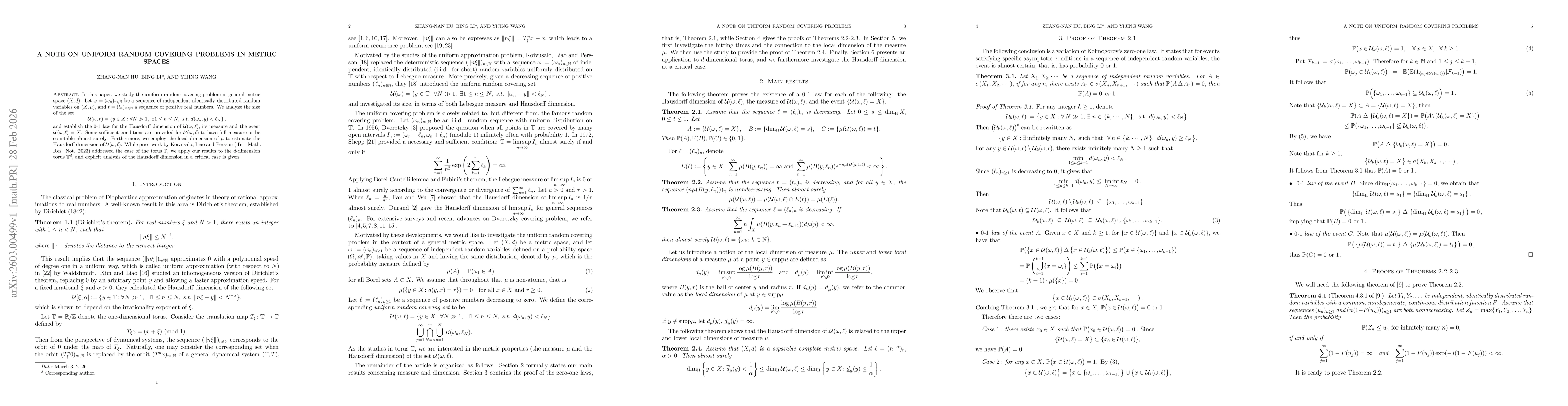Thumbnail for A note on uniform random covering problems in metric spaces
