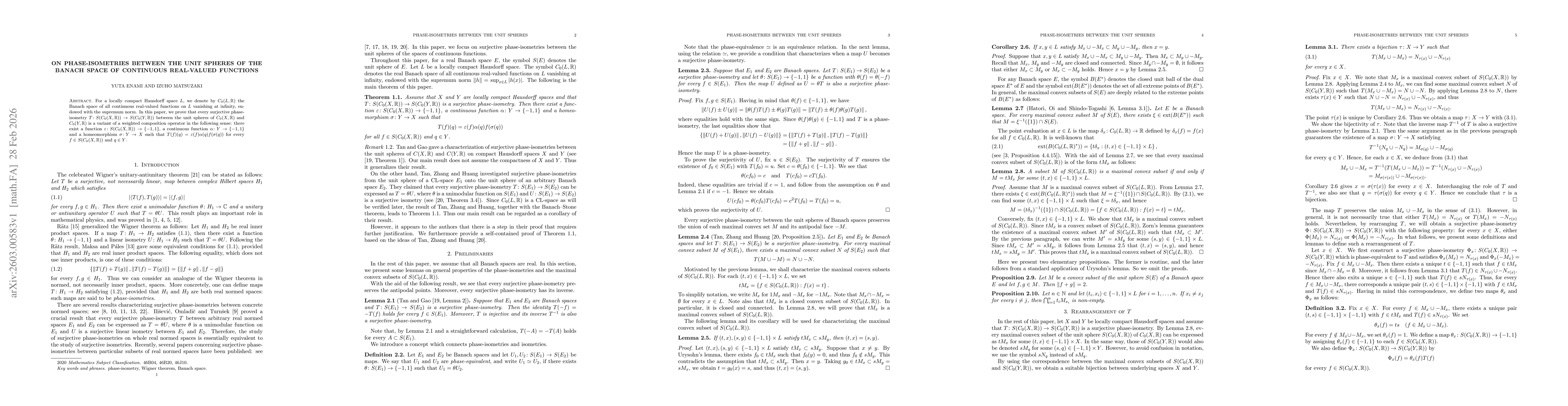 Thumbnail for On phase-isometries between the unit spheres of the Banach space of continuous real-valued functions