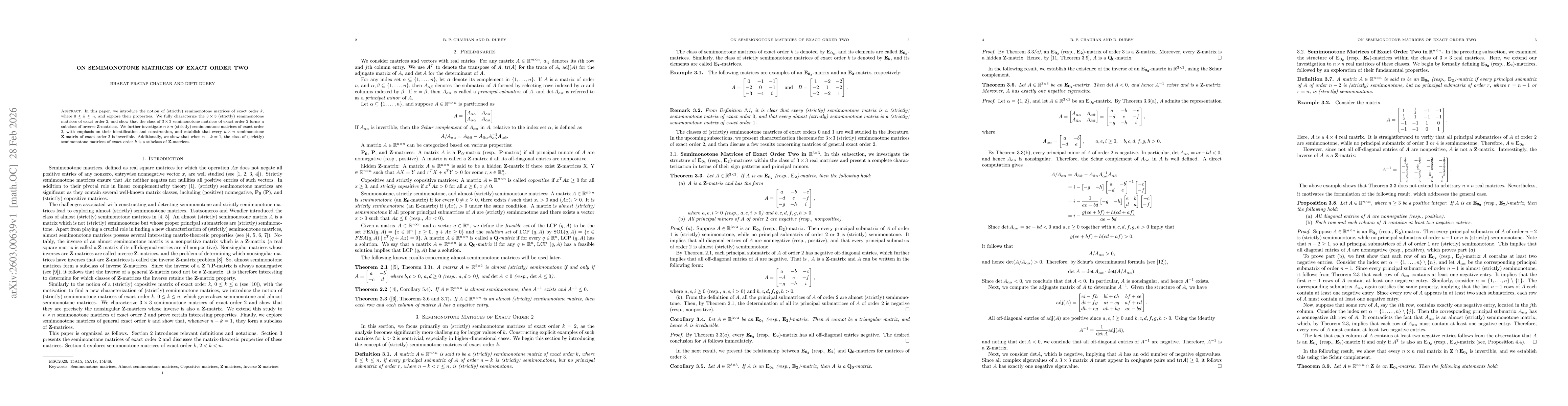 Thumbnail for On semimonotone matrices of exact order two