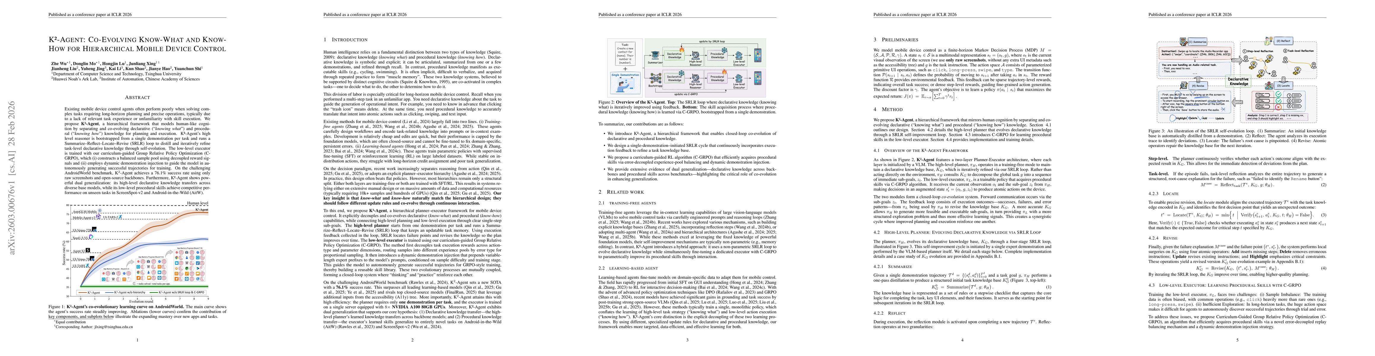 Thumbnail for K^2-Agent: Co-Evolving Know-What and Know-How for Hierarchical Mobile Device Control