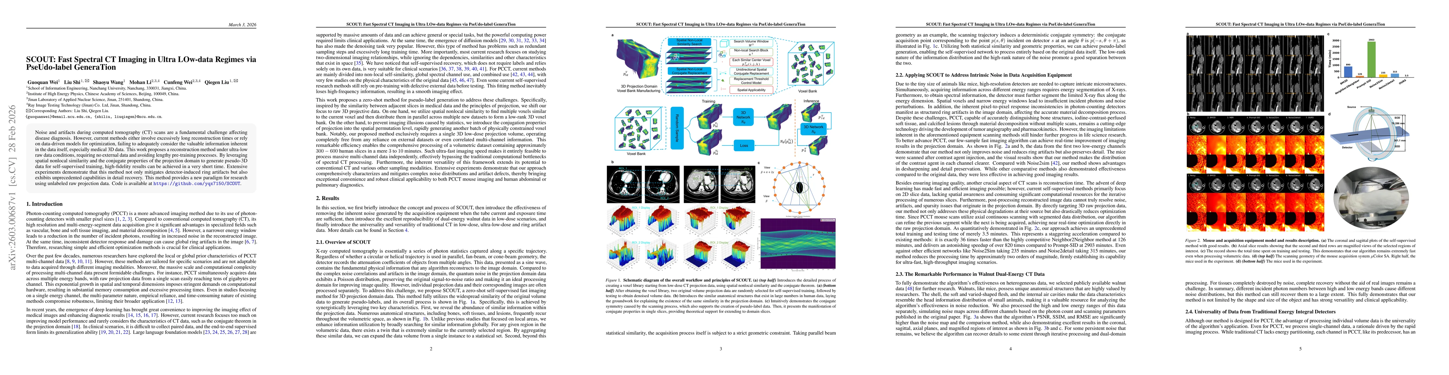 Thumbnail for SCOUT: Fast Spectral CT Imaging in Ultra LOw-data Regimes via PseUdo-label GeneraTion