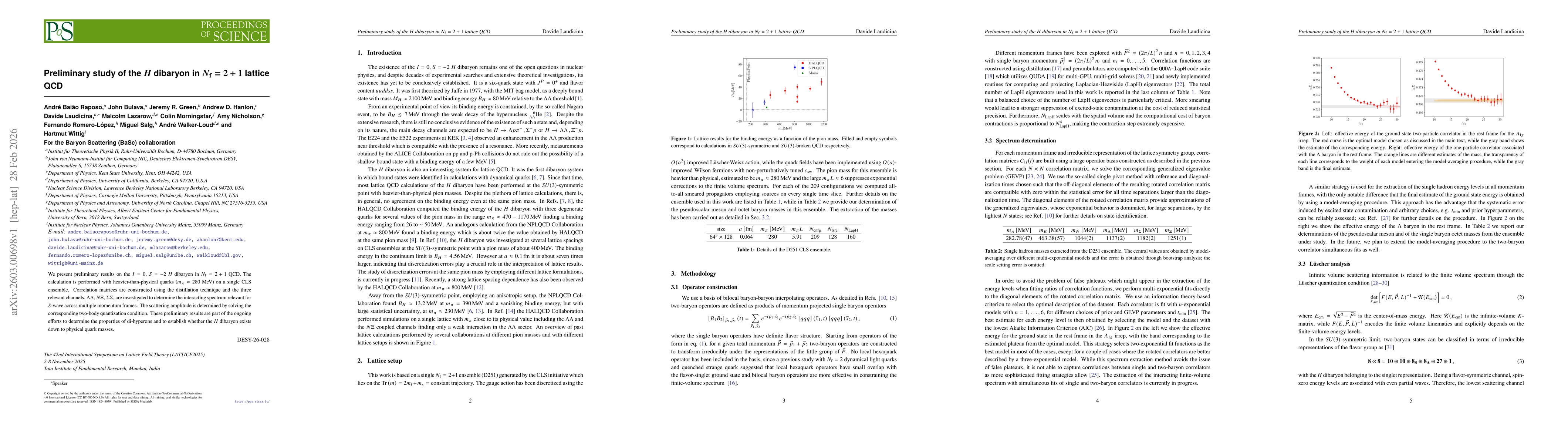 Thumbnail for Preliminary study of the $H$ dibaryon in $N_{\rm f}=2+1$ lattice QCD