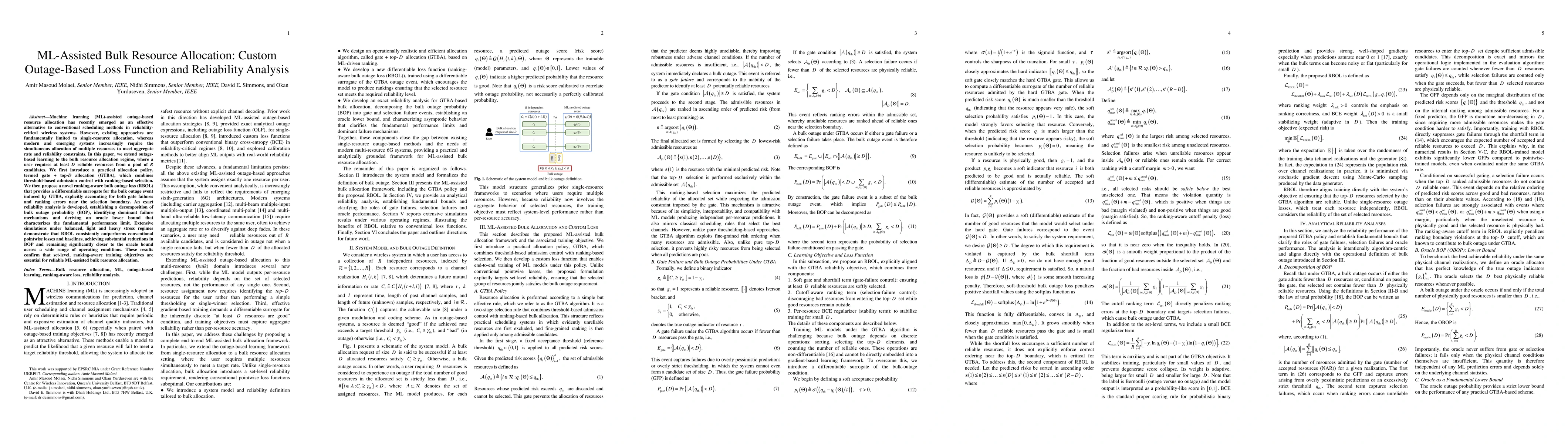 Thumbnail for ML-Assisted Bulk Resource Allocation: Custom Outage-Based Loss Function and Reliability Analysis