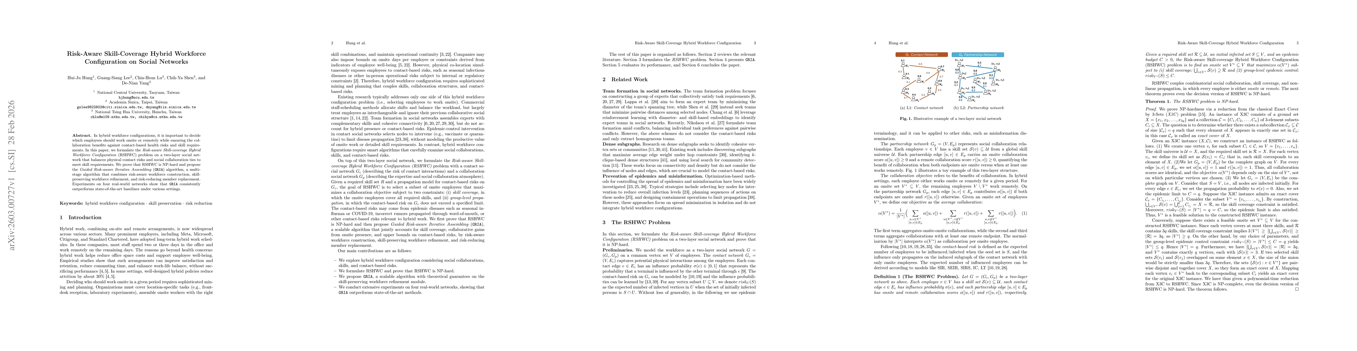 Thumbnail for Risk-Aware Skill-Coverage Hybrid Workforce Configuration on Social Networks