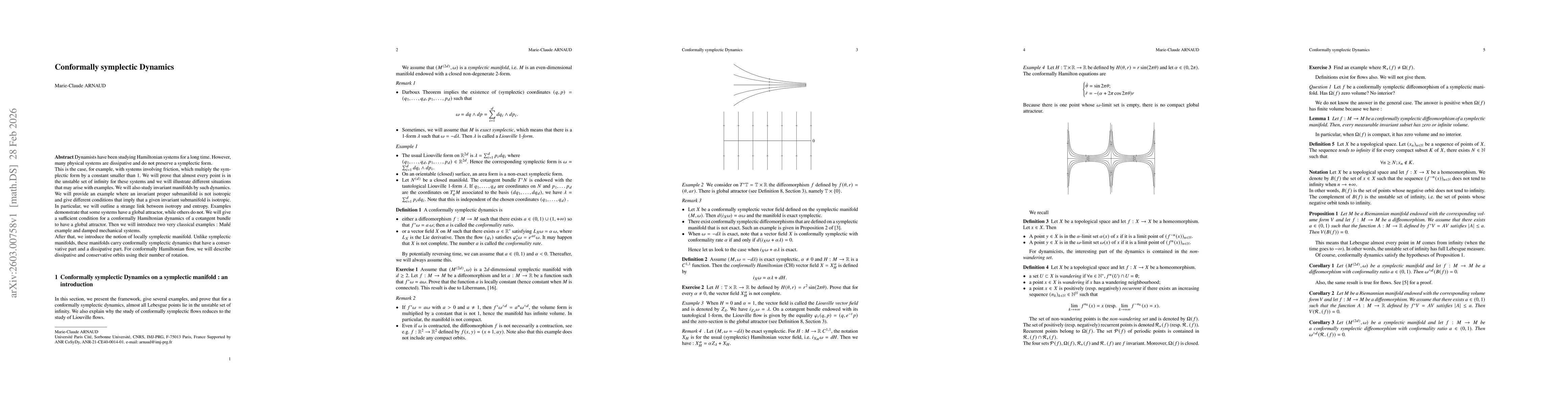 Thumbnail for Conformally symplectic Dynamics