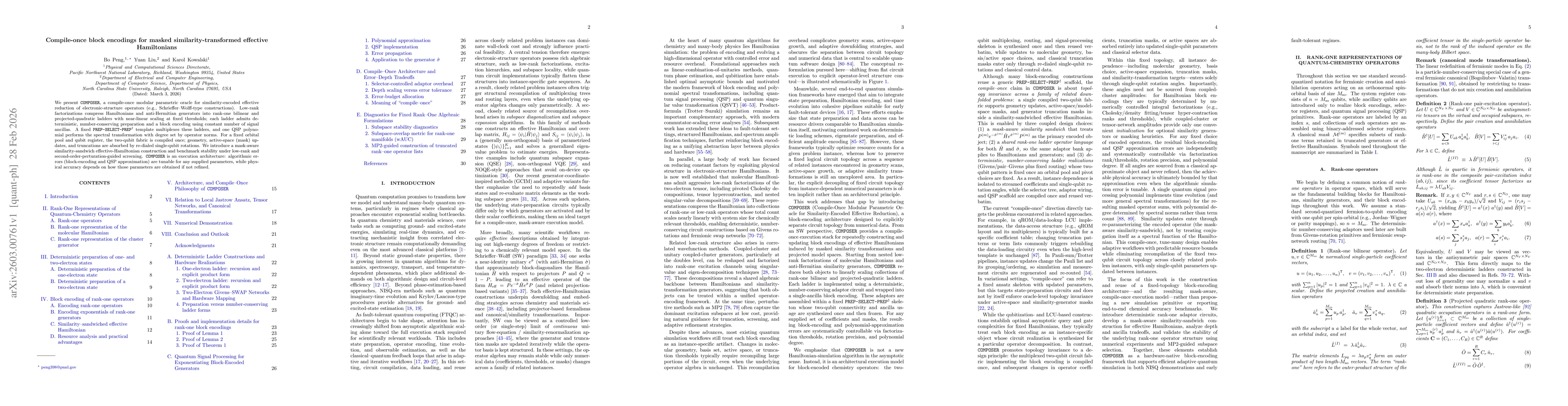 Thumbnail for Compile-once block encodings for masked similarity-transformed effective Hamiltonians