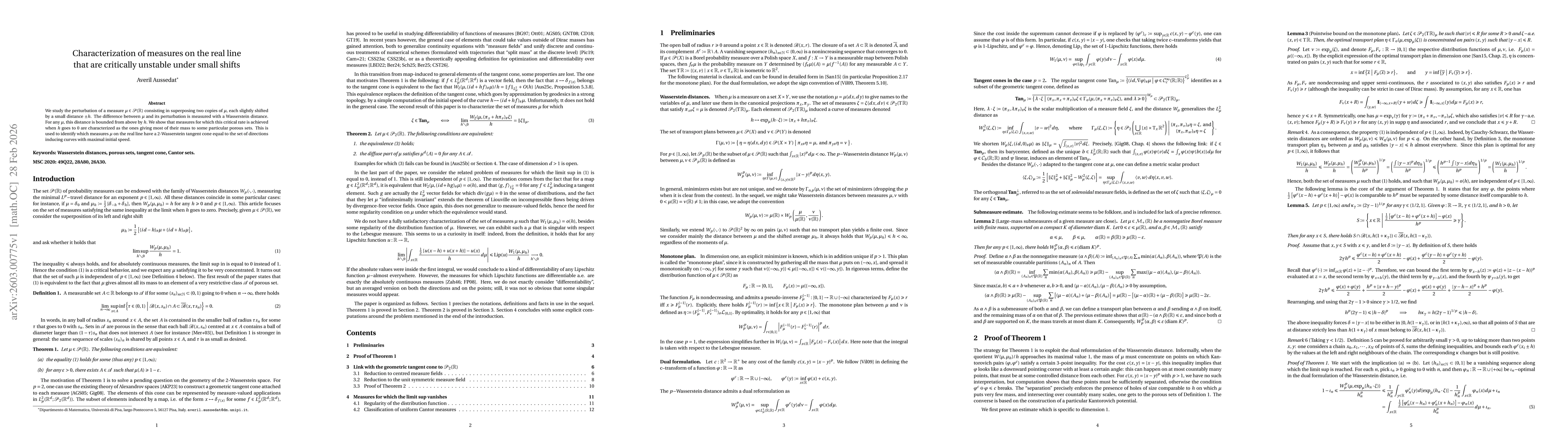 Thumbnail for Characterization of measures on the real line that are critically unstable under small shifts