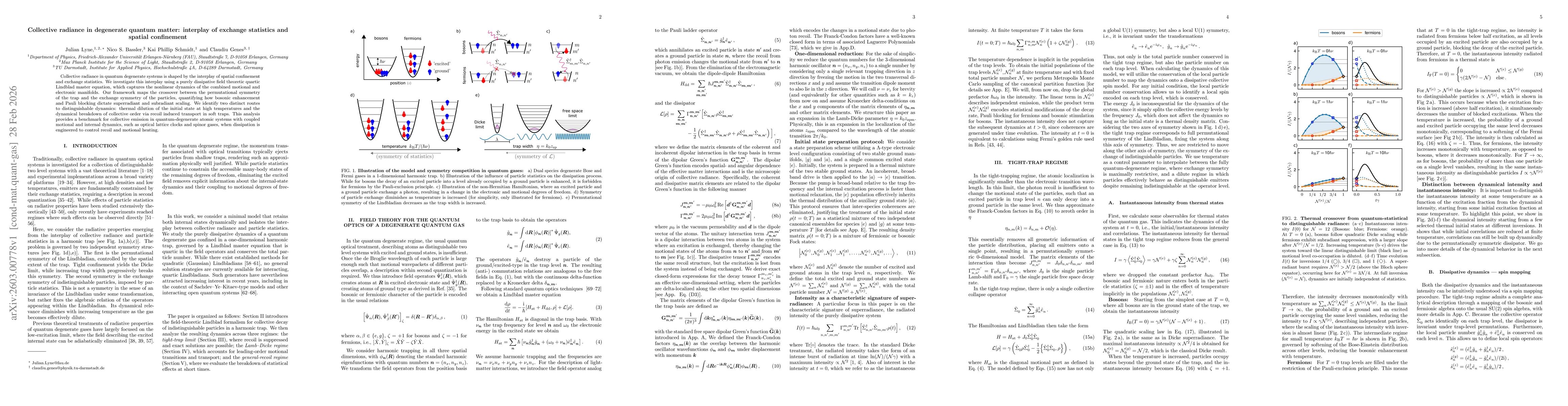 Thumbnail for Collective radiance in degenerate quantum matter: interplay of exchange statistics and spatial confinement