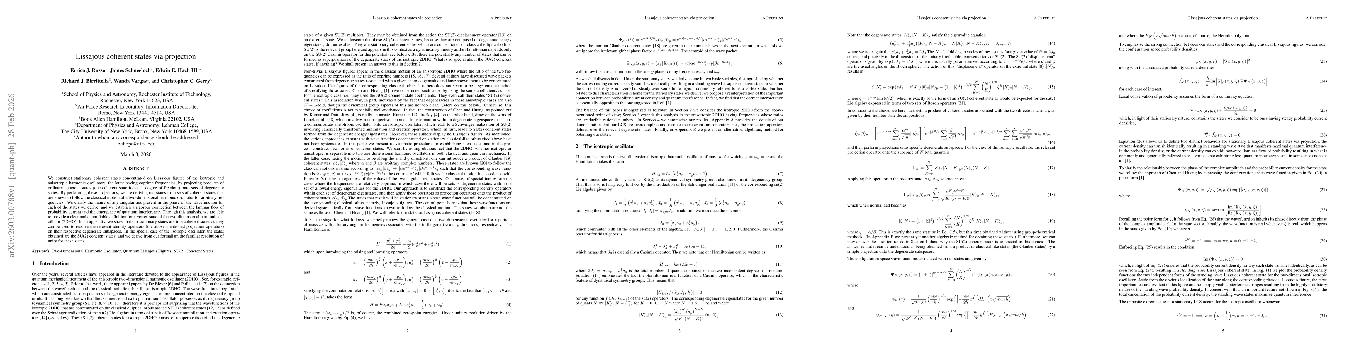 Thumbnail for Lissajous coherent states via projection