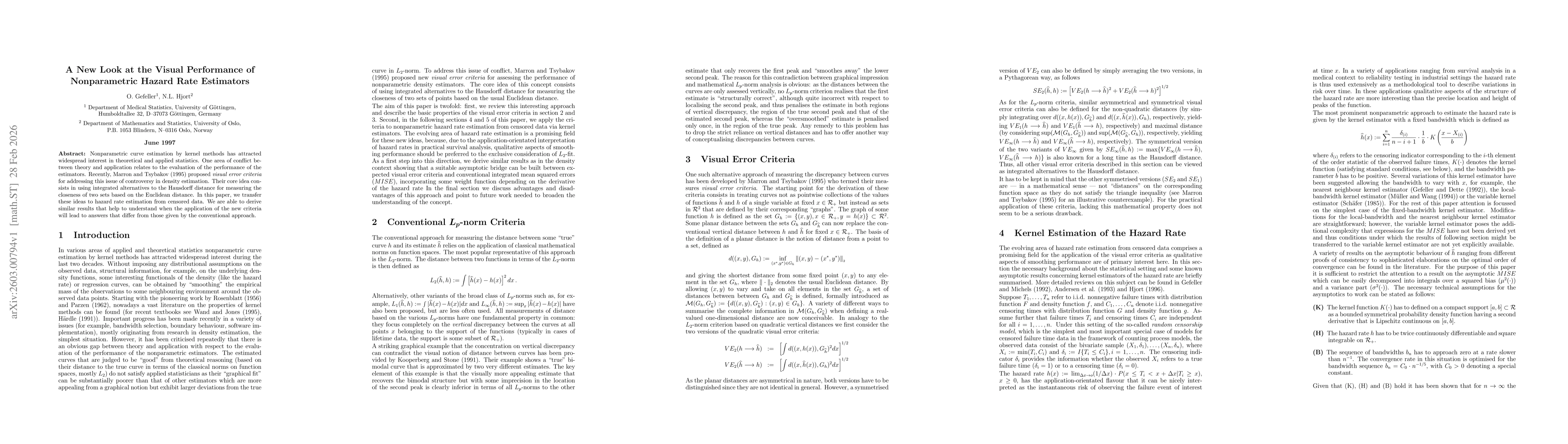 Thumbnail for A New Look at the Visual Performance of Nonparametric Hazard Rate Estimators