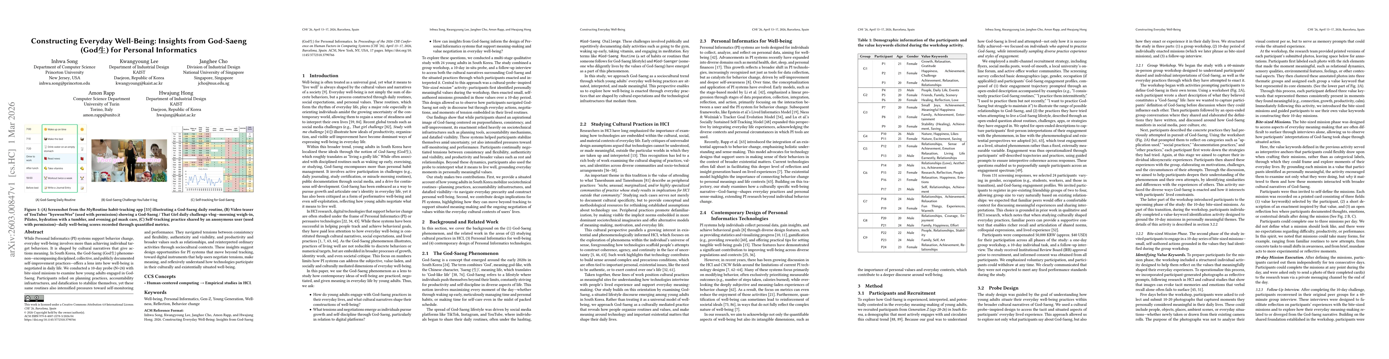 Thumbnail for Constructing Everyday Well-Being: Insights from God-Saeng for Personal Informatics