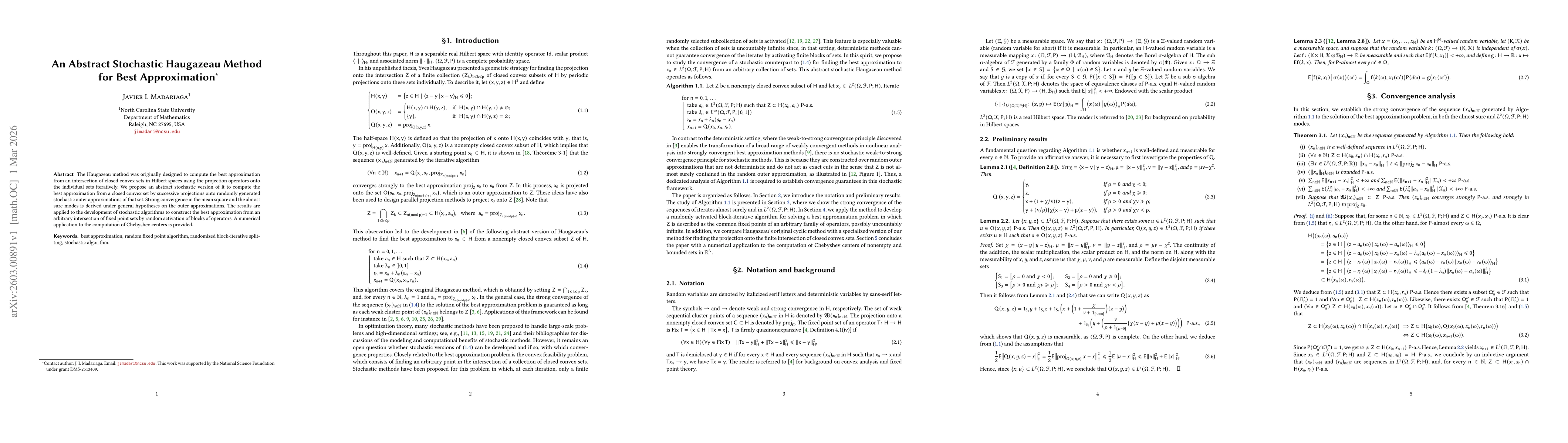 Thumbnail for An Abstract Stochastic Haugazeau Method for Best Approximation
