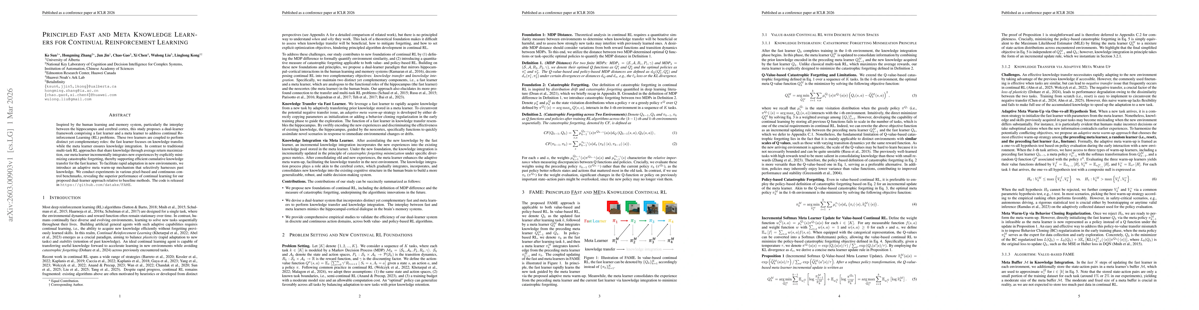 Thumbnail for Principled Fast and Meta Knowledge Learners for Continual Reinforcement Learning