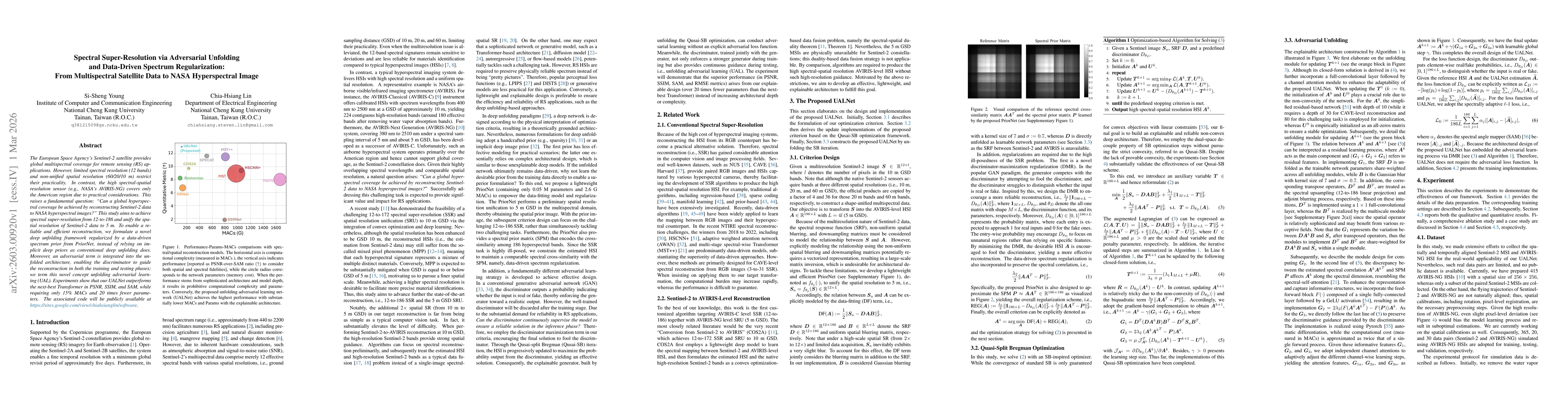Thumbnail for Spectral Super-Resolution via Adversarial Unfolding and Data-Driven Spectrum Regularization: From Multispectral Satellite Data to NASA Hyperspectral Image