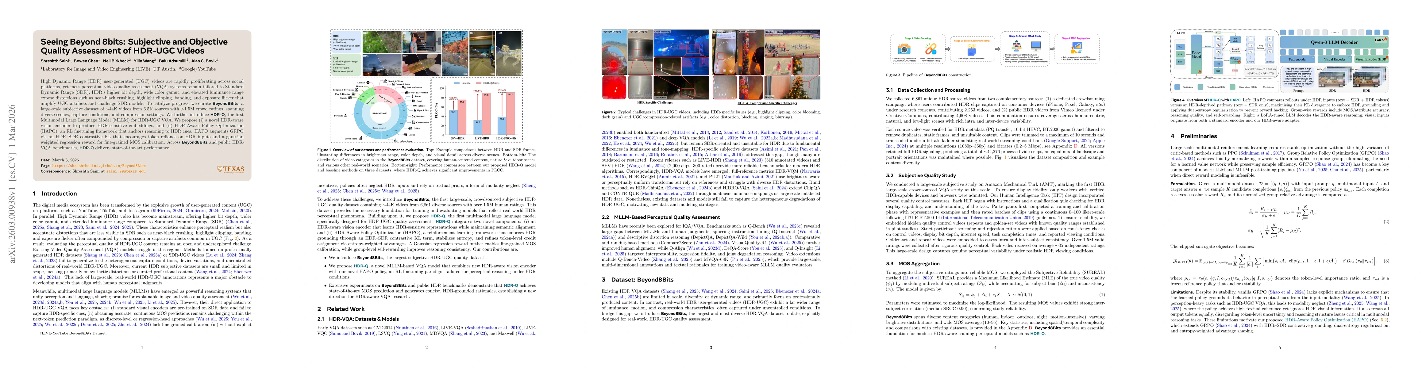 Thumbnail for Seeing Beyond 8bits: Subjective and Objective Quality Assessment of HDR-UGC Videos