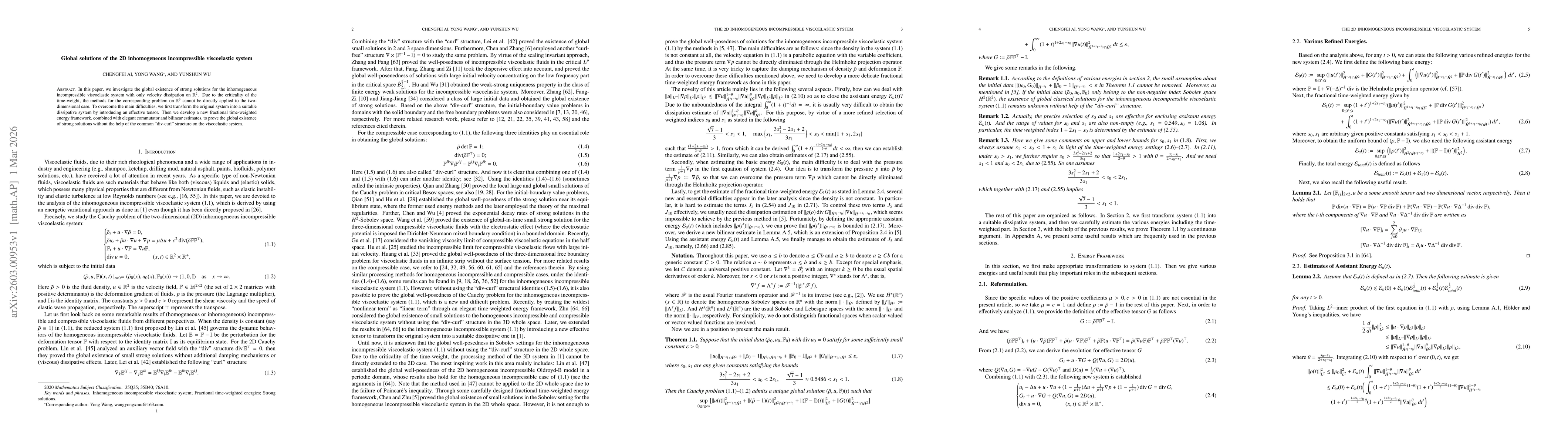 Thumbnail for Global solutions of the 2D inhomogeneous incompressible viscoelastic system