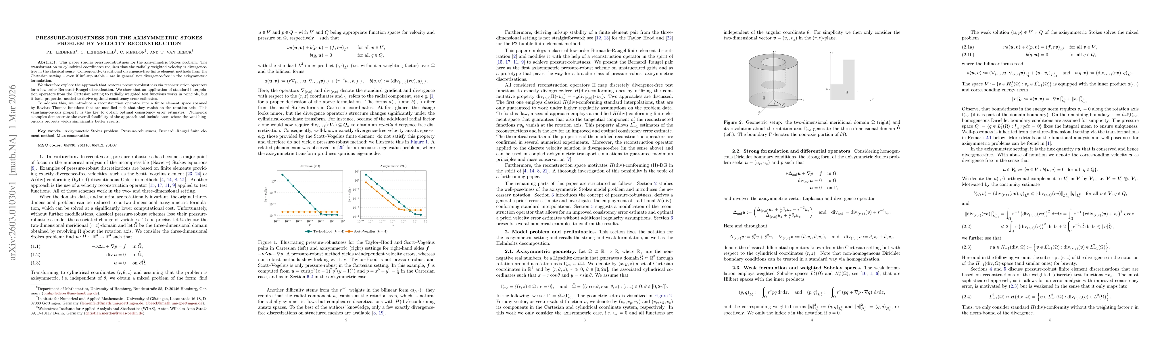 Thumbnail for Pressure-robustness for the axisymmetric Stokes problem by velocity reconstruction