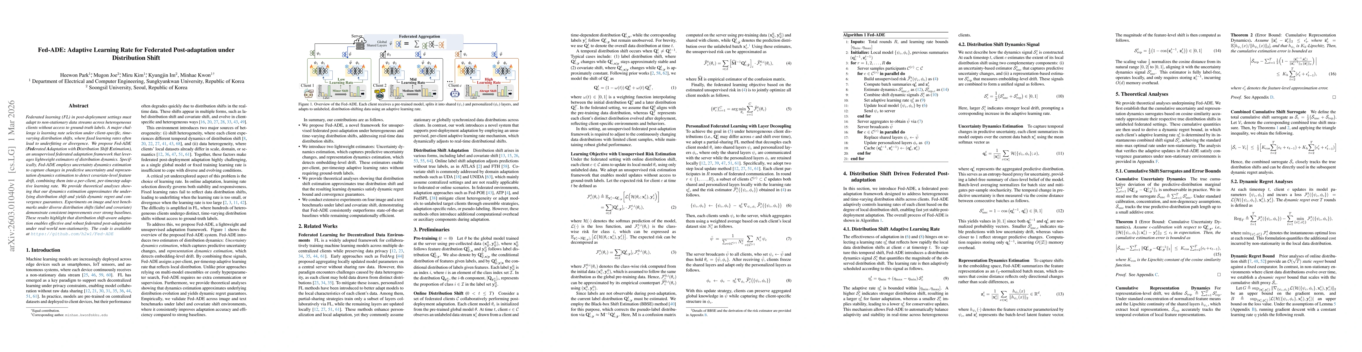 Thumbnail for Fed-ADE: Adaptive Learning Rate for Federated Post-adaptation under Distribution Shift