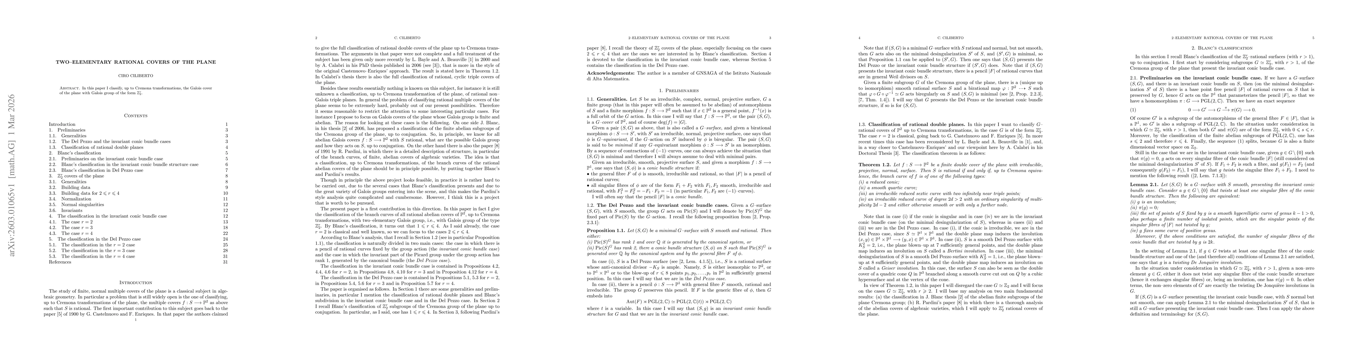 Thumbnail for 2--elementary rational covers of the plane