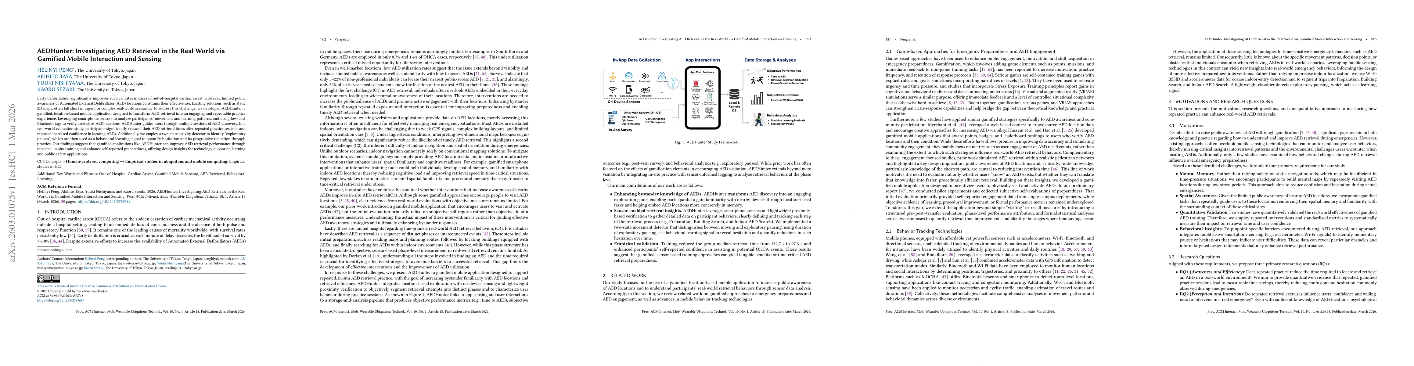 Thumbnail for AEDHunter: Investigating AED Retrieval in the Real World via Gamified Mobile Interaction and Sensing