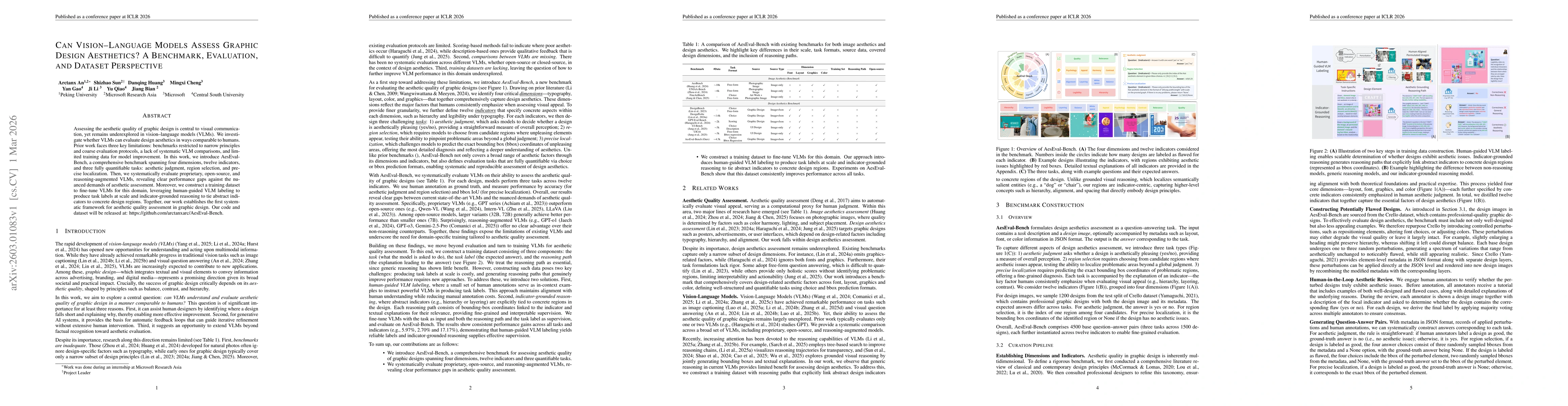 Thumbnail for Can Vision Language Models Assess Graphic Design Aesthetics? A Benchmark, Evaluation, and Dataset Perspective