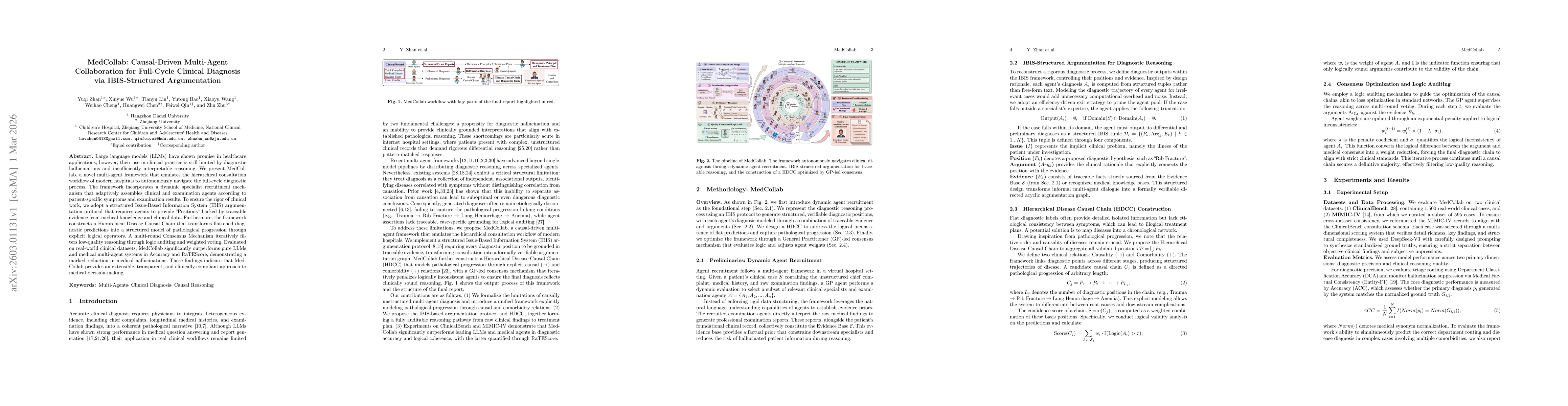 Thumbnail for MedCollab: Causal-Driven Multi-Agent Collaboration for Full-Cycle Clinical Diagnosis via IBIS-Structured Argumentation