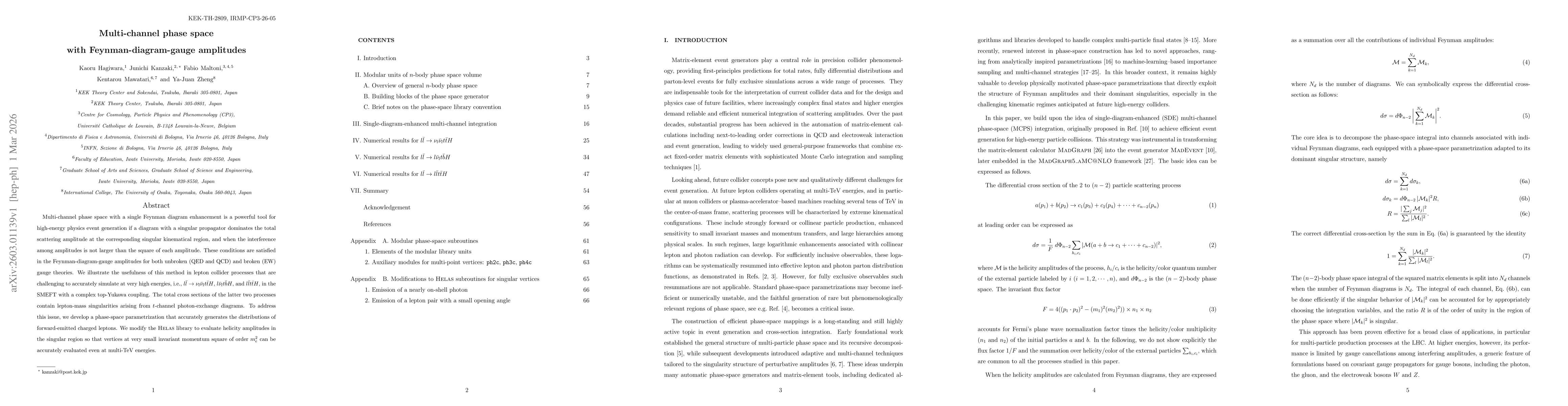 Thumbnail for Multi-channel phase space with Feynman-diagram-gauge amplitudes
