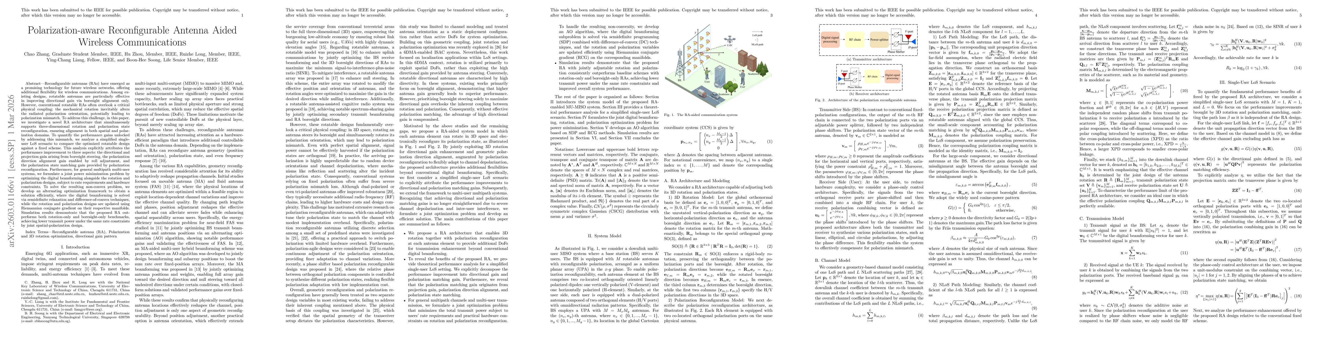 Thumbnail for Polarization-aware Reconfigurable Antenna Aided Wireless Communications