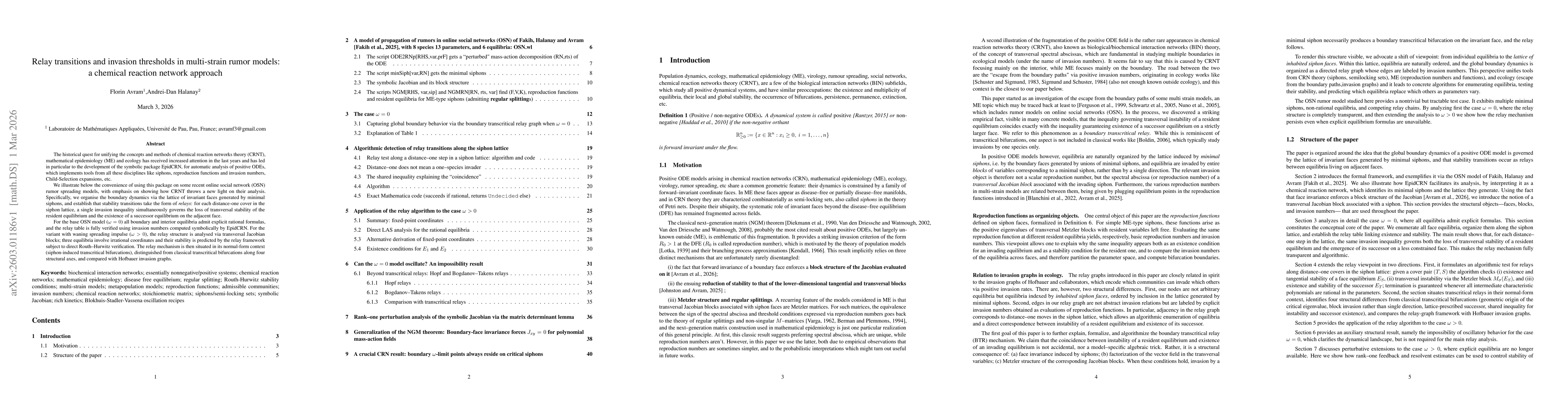 Thumbnail for Relay transitions and invasion thresholds in multi-strain rumor models: a chemical reaction network approach