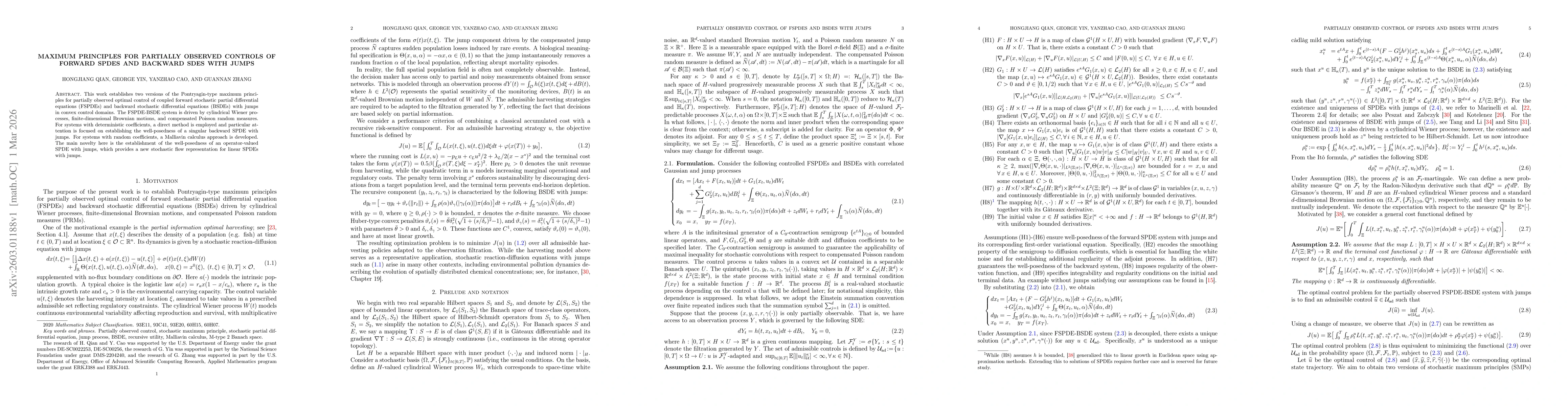 Thumbnail for Maximum Principles for Partially Observed Controls of Forward SPDEs and Backward SDEs with Jumps