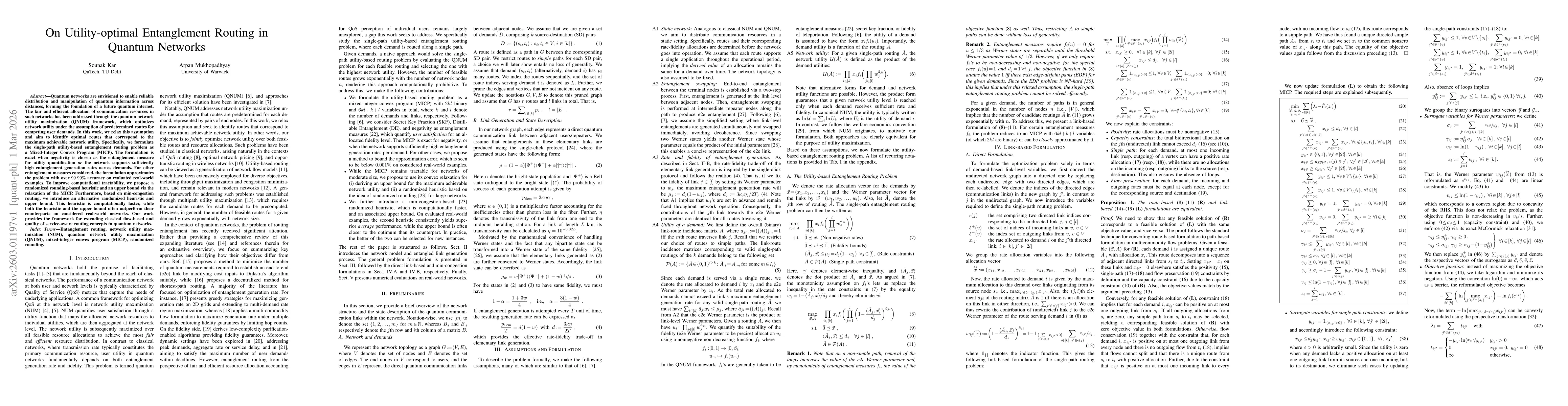 Thumbnail for On Utility-optimal Entanglement Routing in Quantum Networks