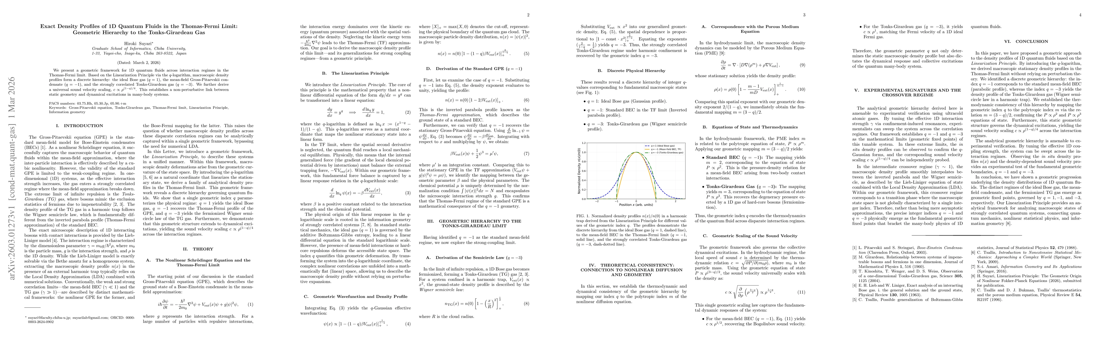 Thumbnail for Exact Density Profiles of 1D Quantum Fluids in the Thomas-Fermi Limit: Geometric Hierarchy to the Tonks-Girardeau Gas
