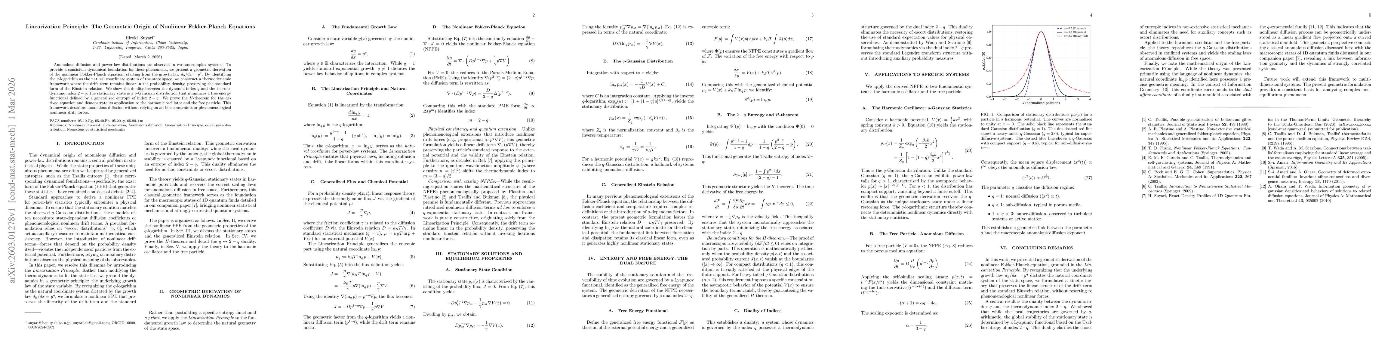 Thumbnail for Linearization Principle: The Geometric Origin of Nonlinear Fokker-Planck Equations
