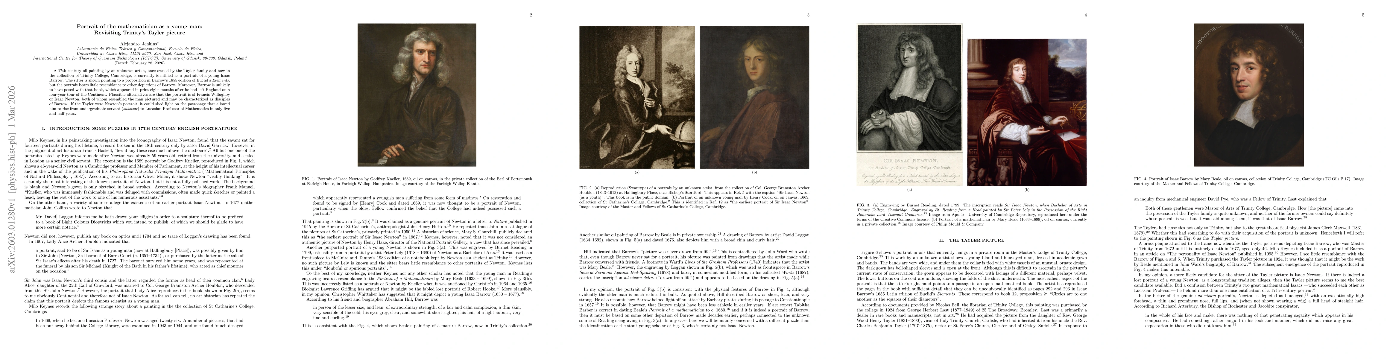 Thumbnail for Portrait of the mathematician as a young man: Revisiting Trinity's Tayler picture