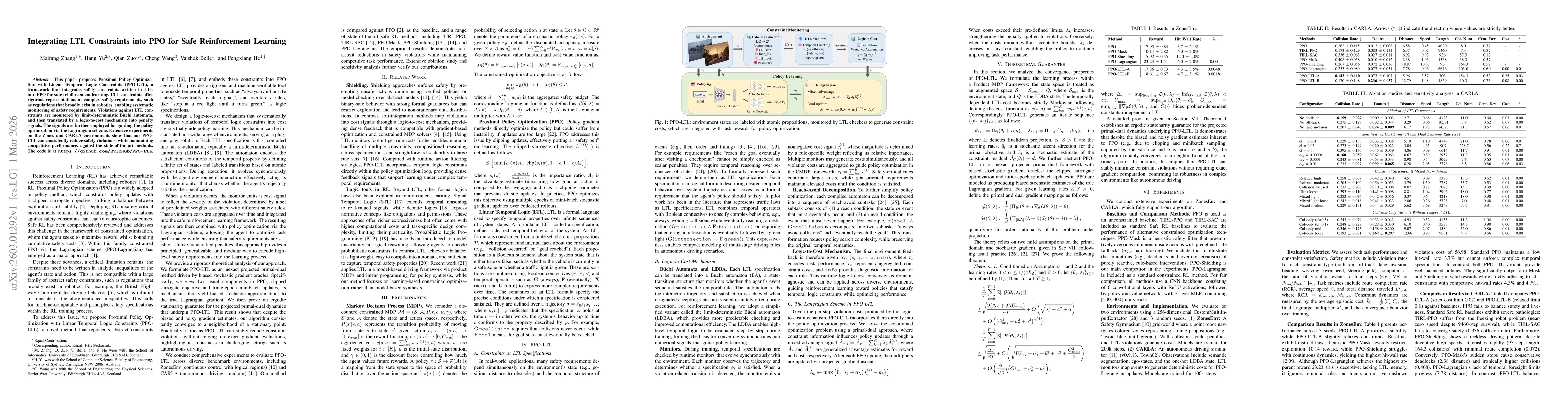 Thumbnail for Integrating LTL Constraints into PPO for Safe Reinforcement Learning