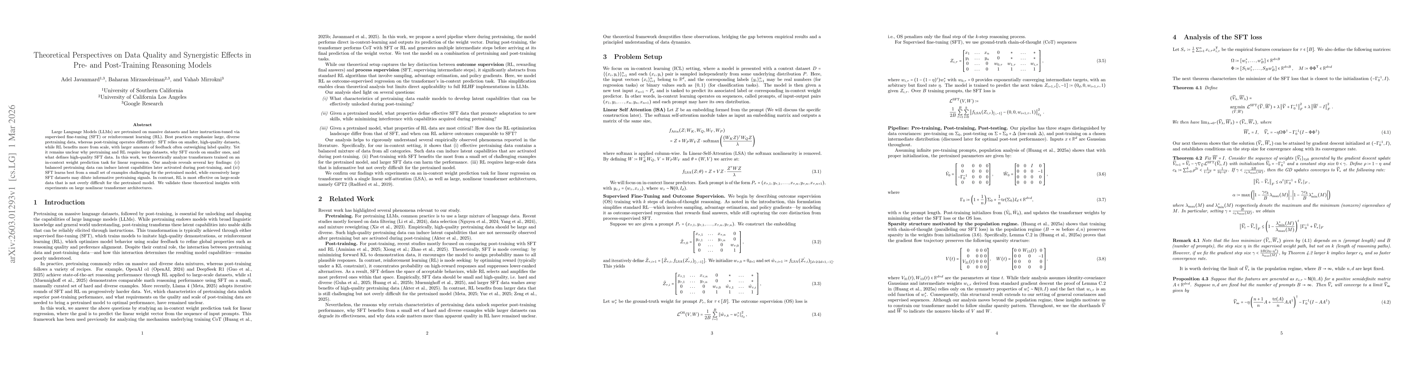 Thumbnail for Theoretical Perspectives on Data Quality and Synergistic Effects in Pre- and Post-Training Reasoning Models