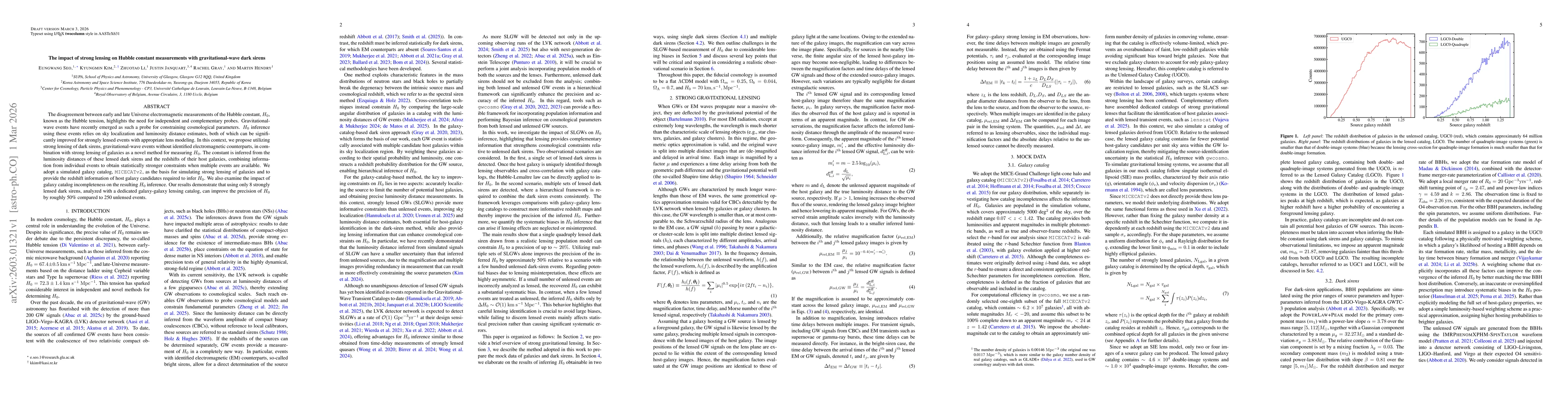 Thumbnail for The impact of strong lensing on Hubble constant measurements with gravitational-wave dark sirens