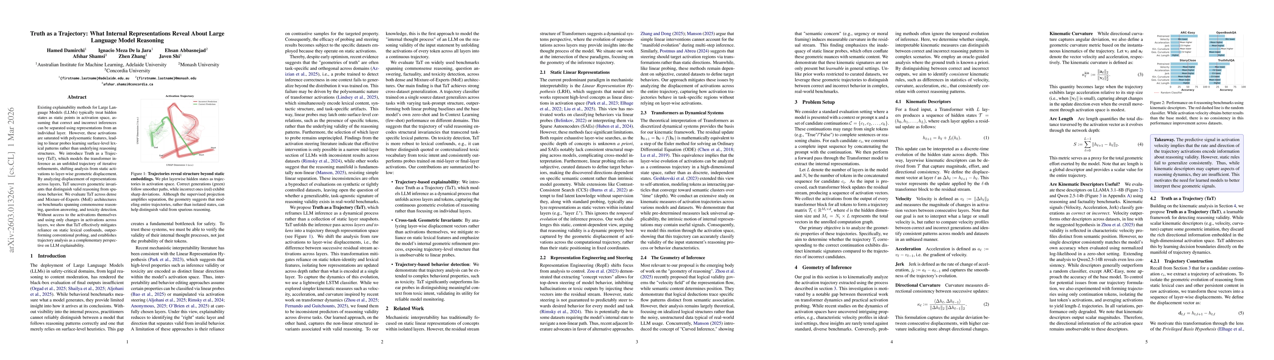 Thumbnail for Truth as a Trajectory: What Internal Representations Reveal About Large Language Model Reasoning