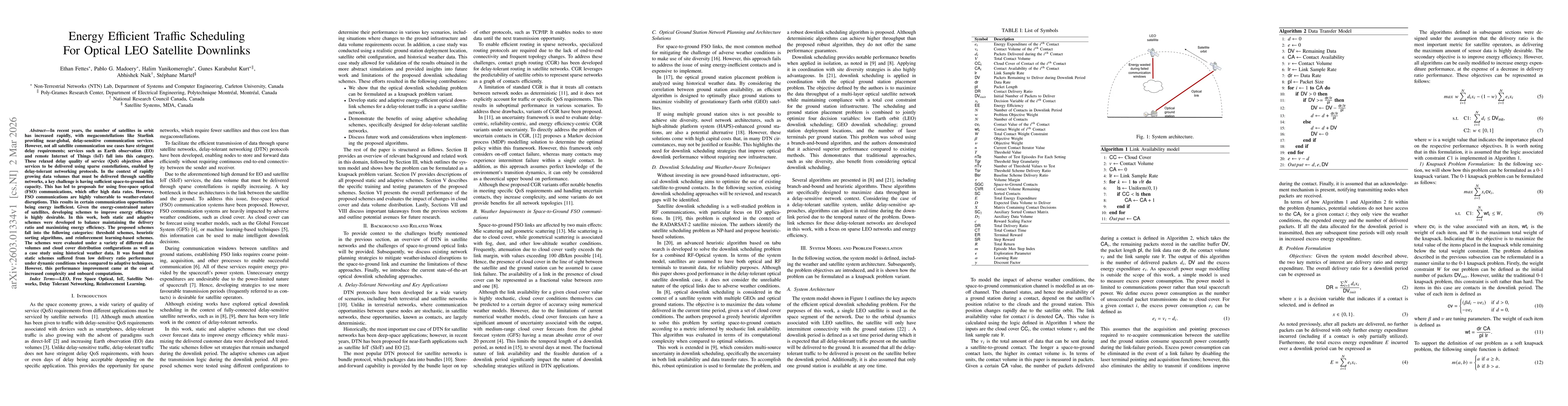 Thumbnail for Energy Efficient Traffic Scheduling For Optical LEO Satellite Downlinks