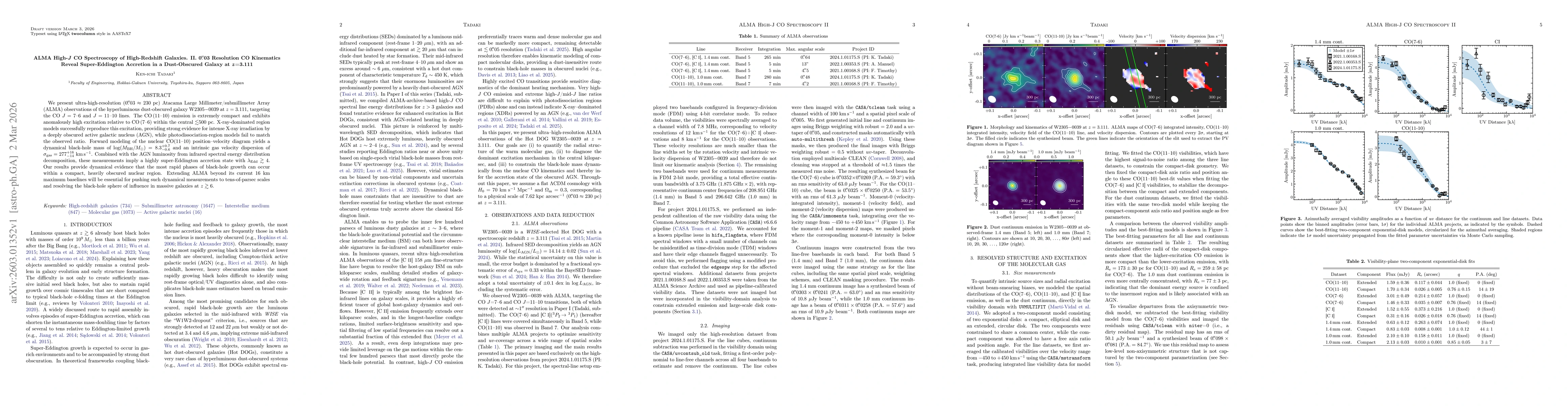 Thumbnail for ALMA High-J CO Spectroscopy of High-Redshift Galaxies. II. 0.03" Resolution CO Kinematics Reveal Super-Eddington Accretion in a Dust-Obscured Galaxy at z=3.111