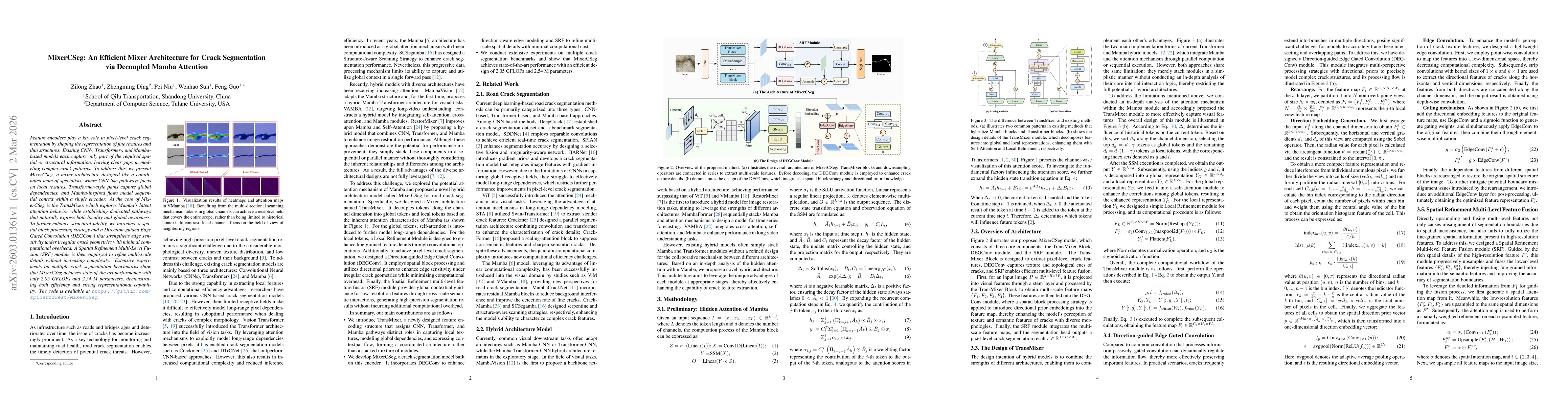 Thumbnail for MixerCSeg: An Efficient Mixer Architecture for Crack Segmentation via Decoupled Mamba Attention