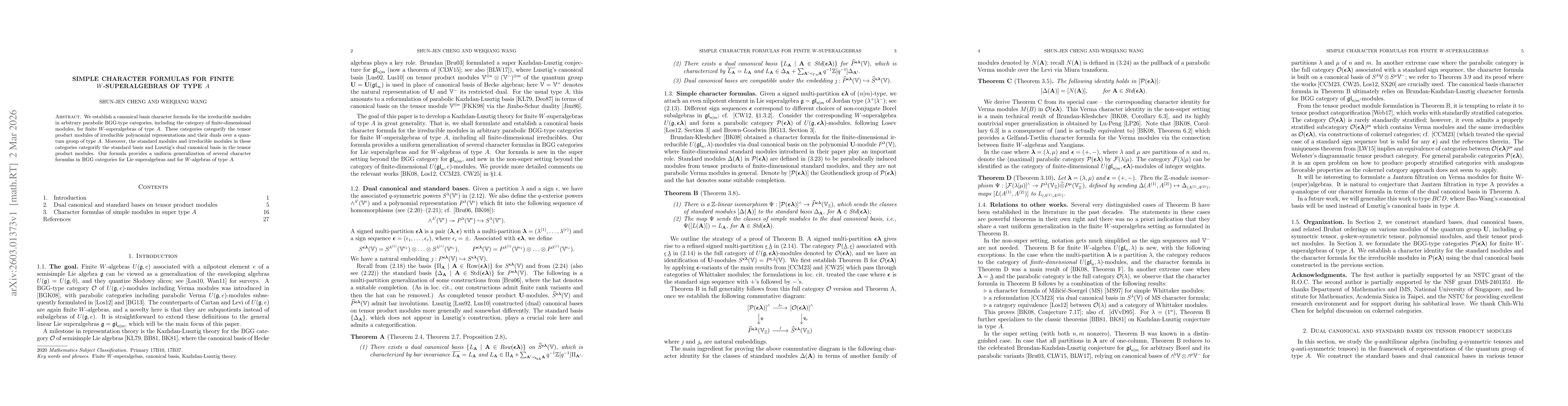 Thumbnail for Simple character formulas for finite $W$-superalgebras of type $A$