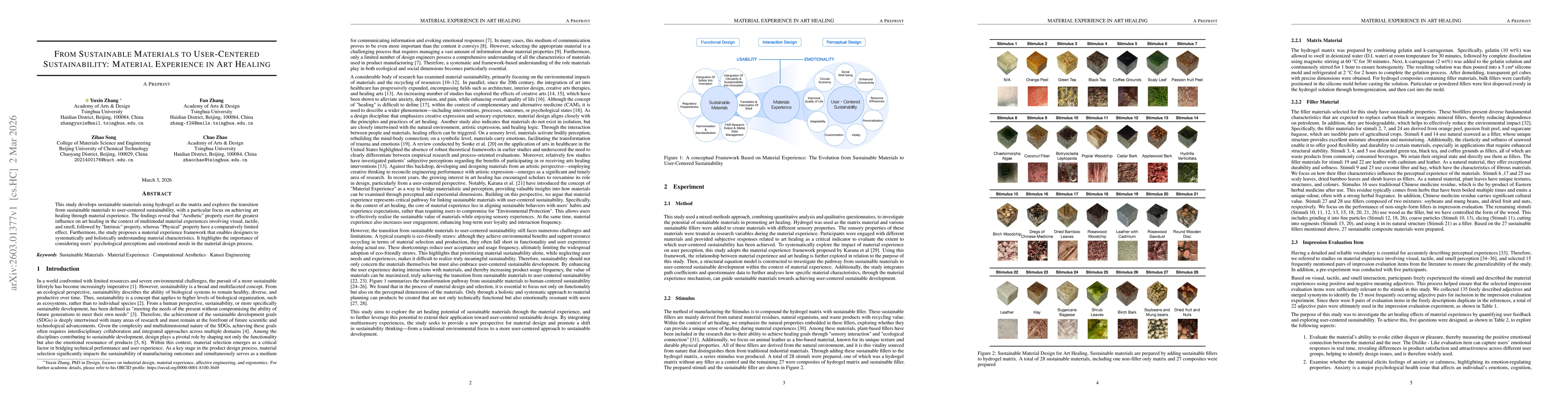 Thumbnail for From Sustainable Materials to User-Centered Sustainability: Material Experience in Art Healing