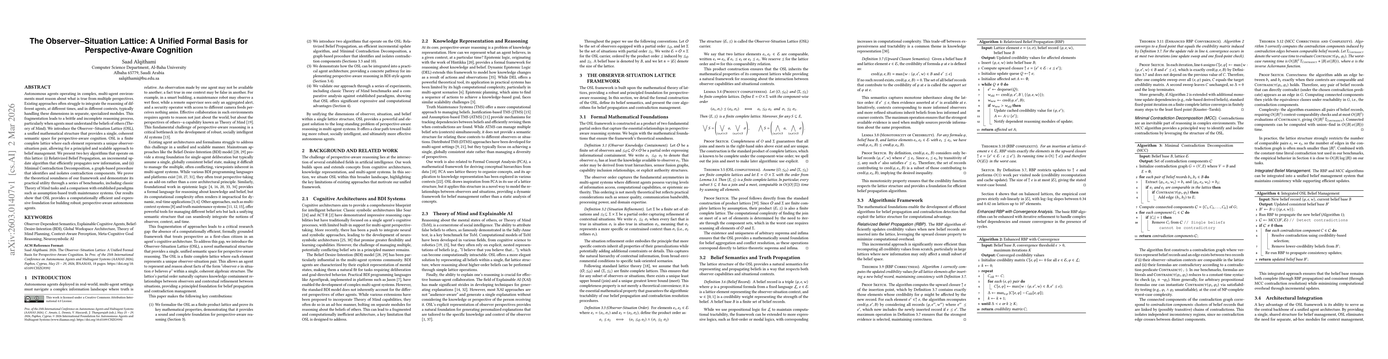 Thumbnail for The Observer-Situation Lattice: A Unified Formal Basis for Perspective-Aware Cognition